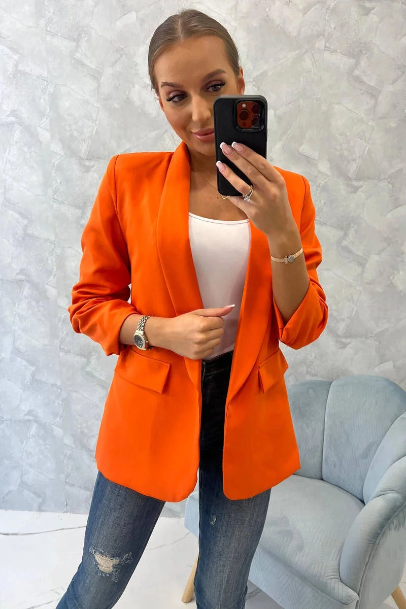 Sako s klopami elegantní oranžové UNI