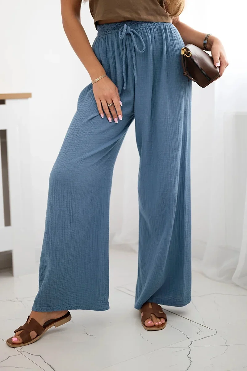Mušelínové nohavice so širokými nohavicami Denim UNI