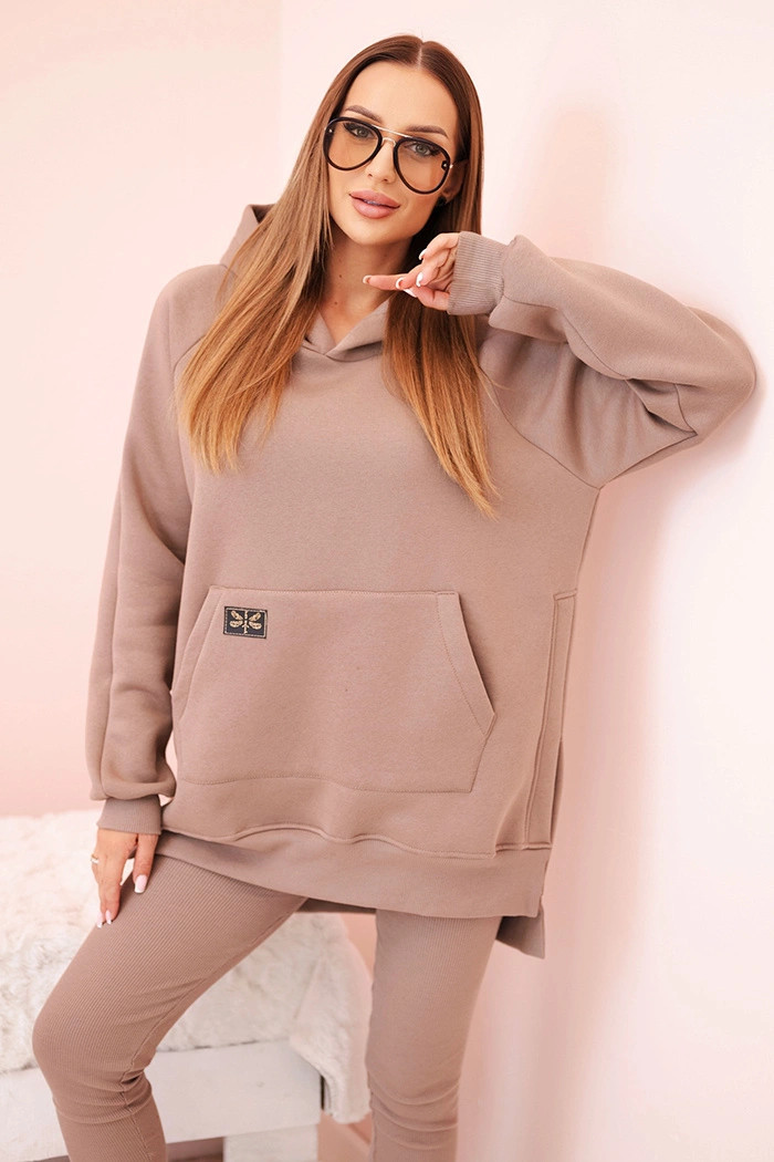 Dámska bavlnená mikina s kapucňou a legíny s vysokým pásom fango UNI