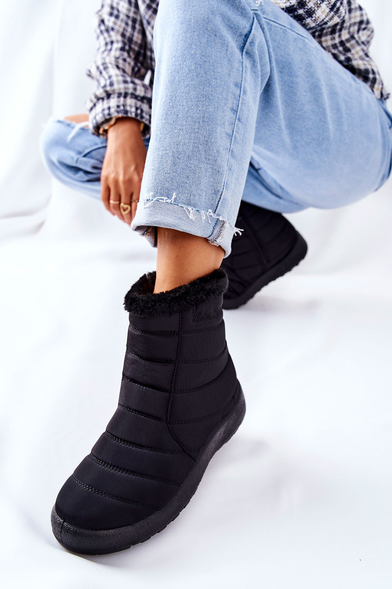 Damskie Ocieplane Śniegowce Czarne Mezyss 40