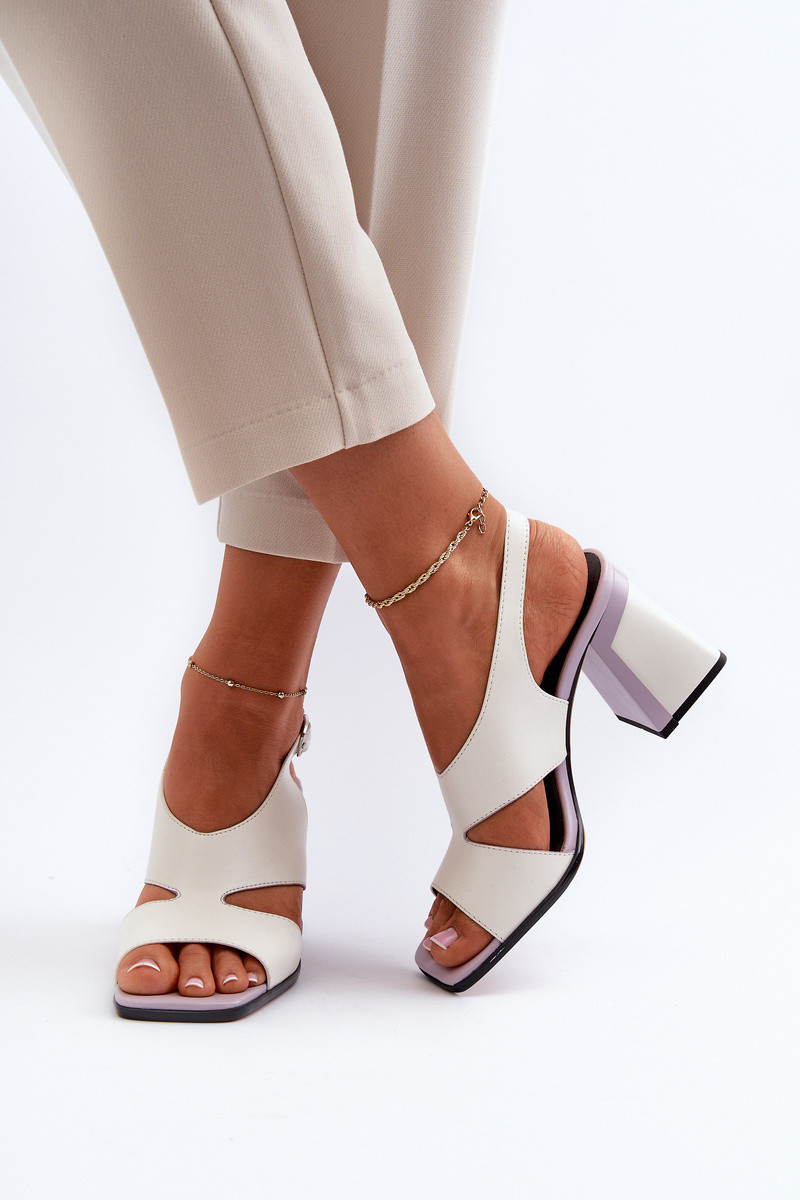 Dámské sandály na podpatku bílé D&A MR38-153 37 (obrázek 8)
