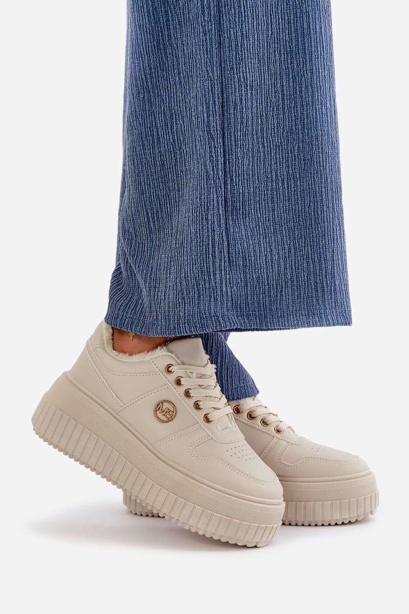 Sneakersy Sportovní Boty Dámské Zateplené Na Masivní Podešvi Béžové Verissha 40 (obrázek 8)