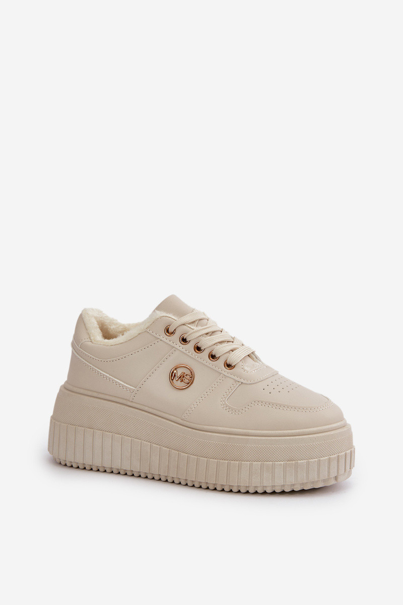 Sneakersy Sportovní Boty Dámské Zateplené Na Masivní Podešvi Béžové Verissha 40 (obrázek 13)