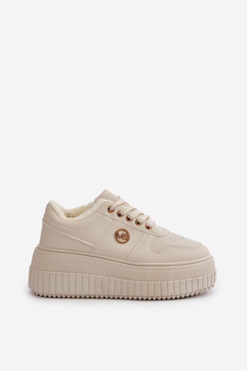 Sneakersy Sportovní Boty Dámské Zateplené Na Masivní Podešvi Béžové Verissha 40 (obrázek 6)