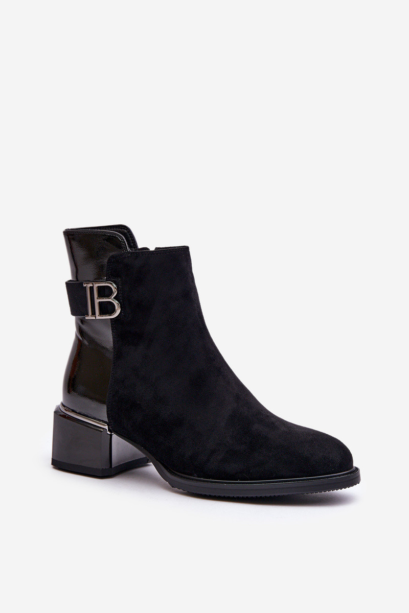Elegantní Boty Na Podpatku Zateplené MR880-040 Černé 38 (obrázek 8)