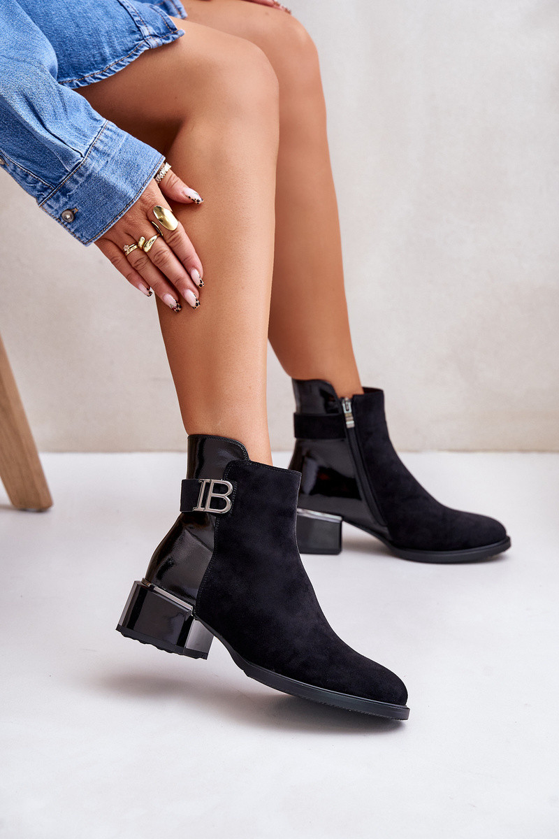 Elegantní Boty Na Podpatku Zateplené MR880-040 Černé 38 (obrázek 7)