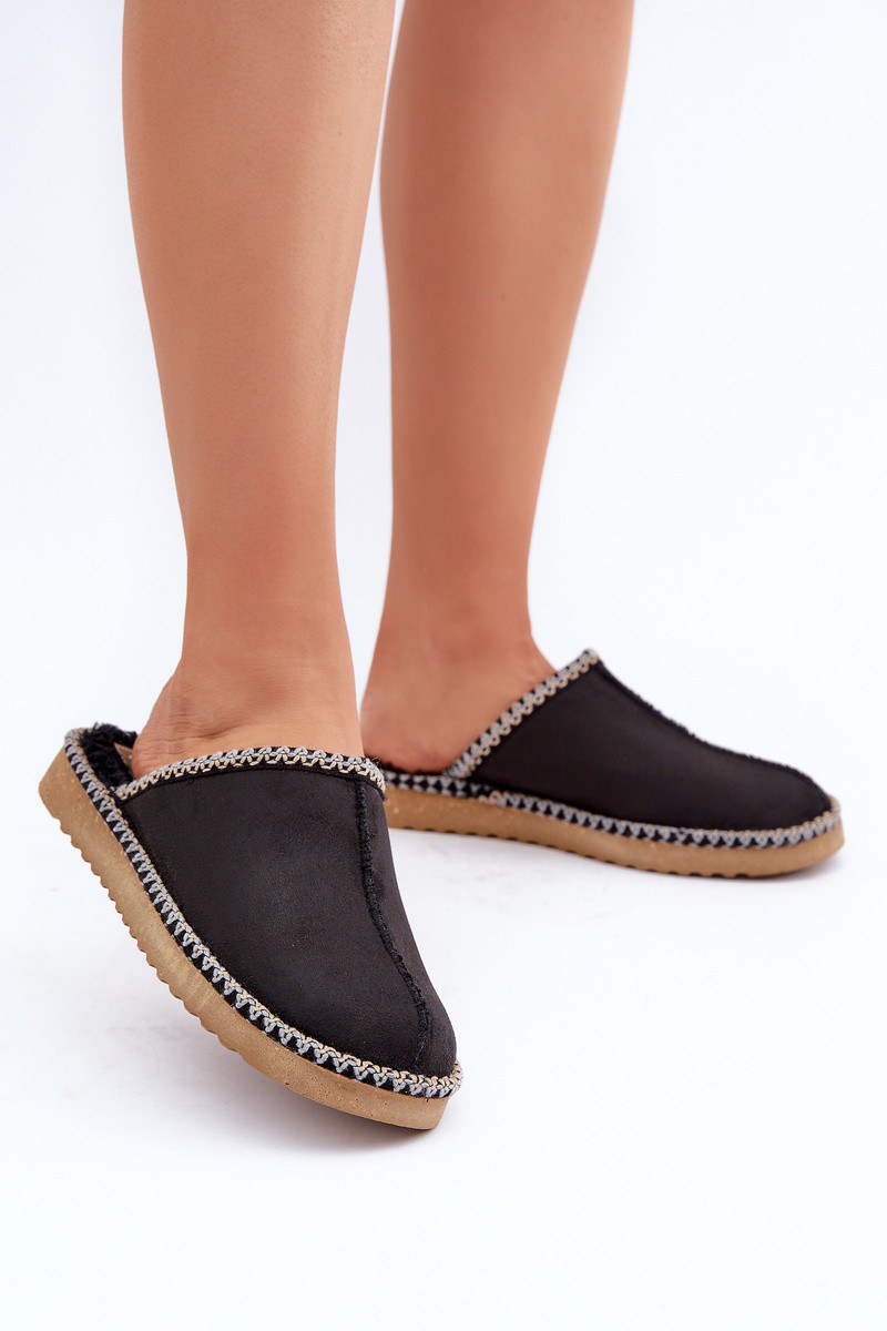Dámské Domácí Pantofle S Výšivkou Inblu EY000028 Černé 40