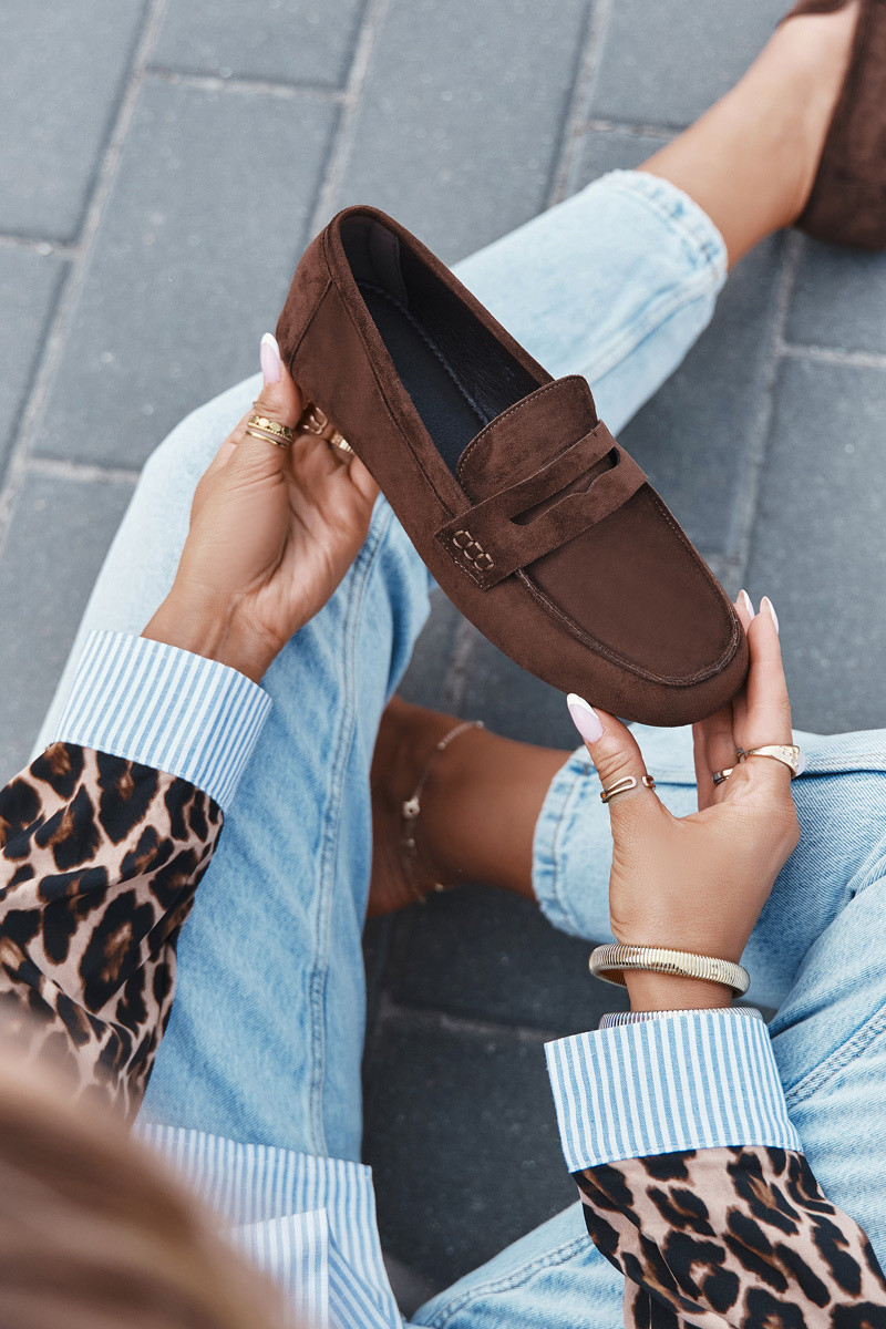 Loafersy Mokasyny Damské Ploché Tmavě hnědé Soreline 38