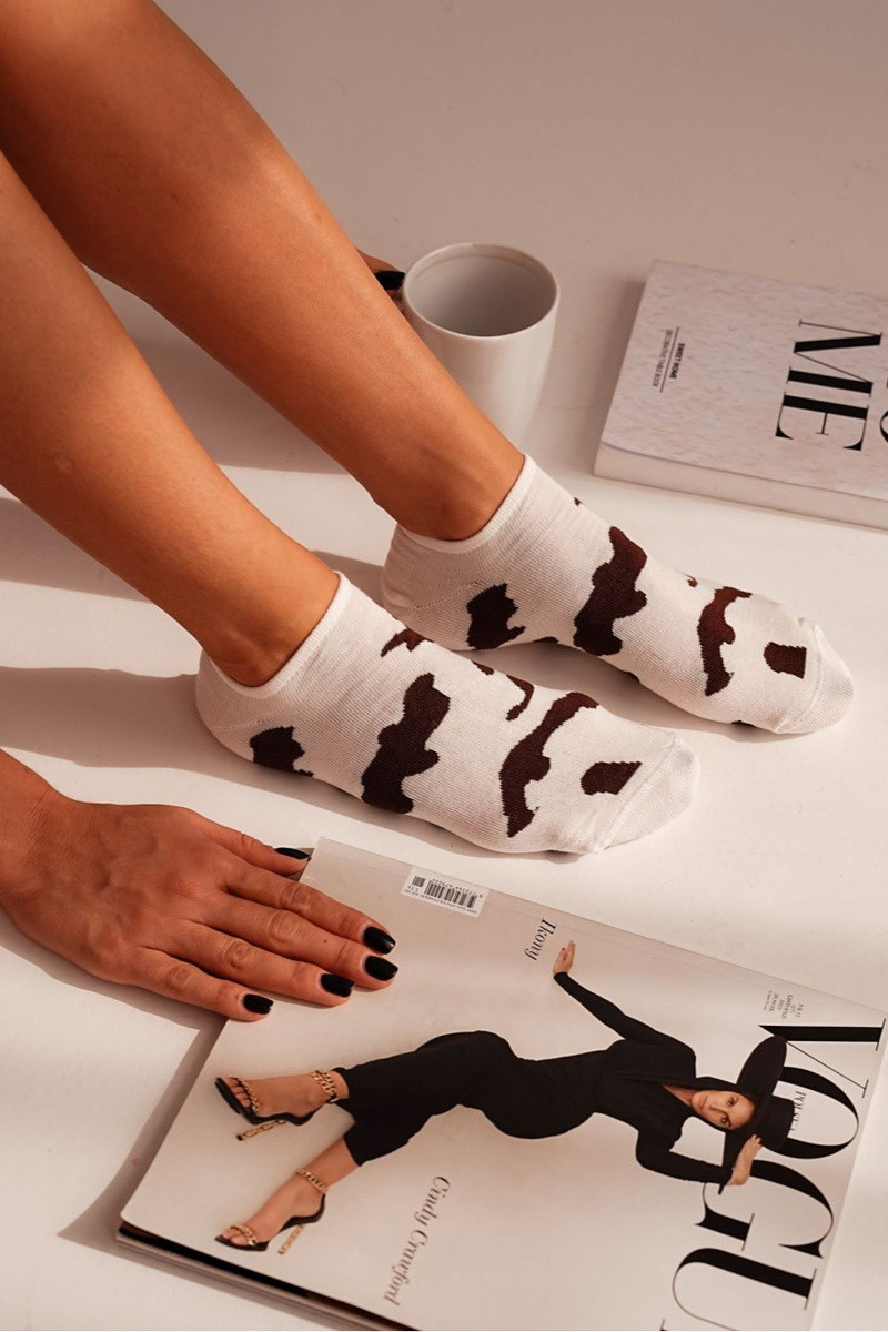 Skarpetki Stopki Damskie W Łaty Ecru 37-41