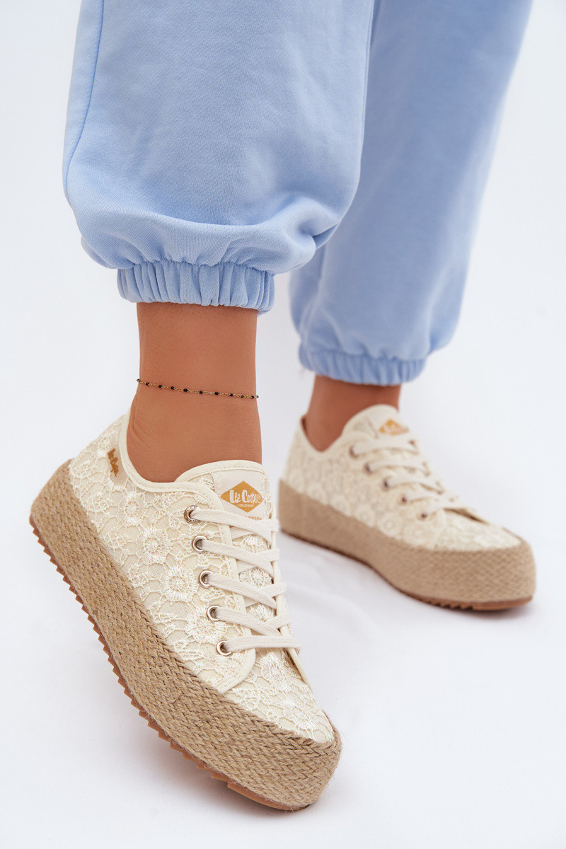 Šnurovacie espadrilky Lee Cooper LCW-26-31-4328 Béžová 40