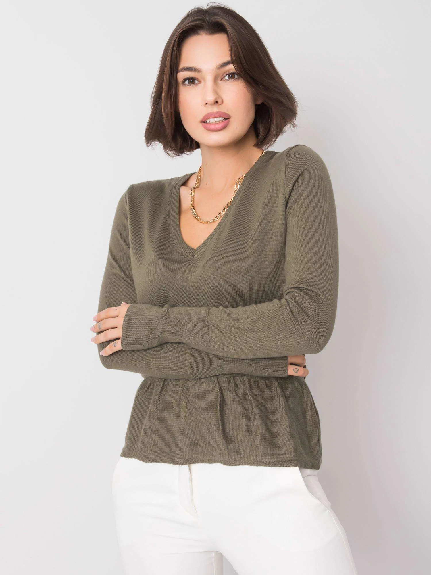 E-shop Blúzka 259 BZ 22513.73 khaki XS