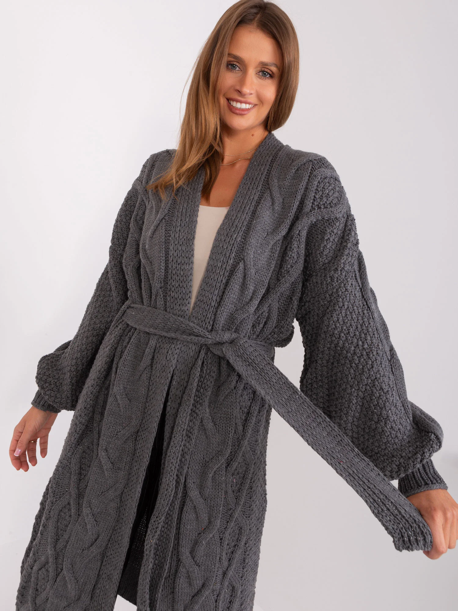 Cardigan BA SW 8020 1.36P tmavě šedá jedna velikost (obrázek 10)