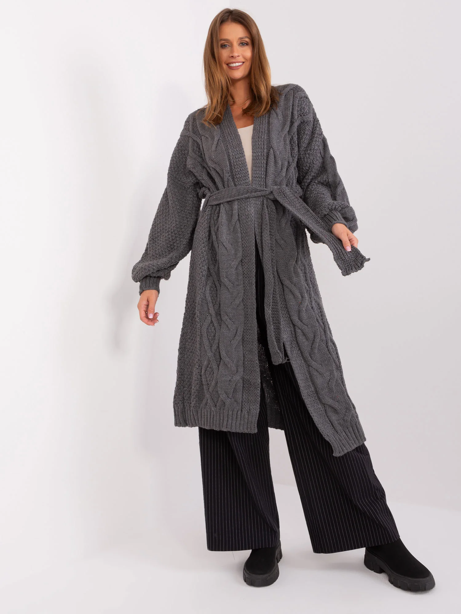Cardigan BA SW 8020 1.36P tmavě šedá jedna velikost (obrázek 8)