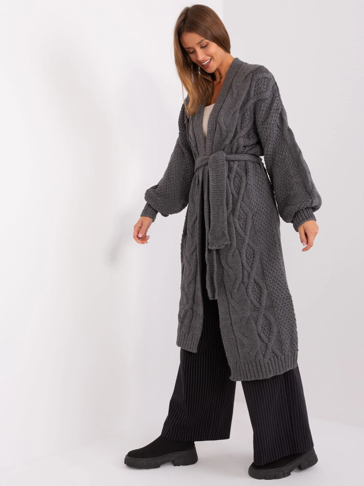 Cardigan BA SW 8020 1.36P tmavě šedá jedna velikost (obrázek 11)
