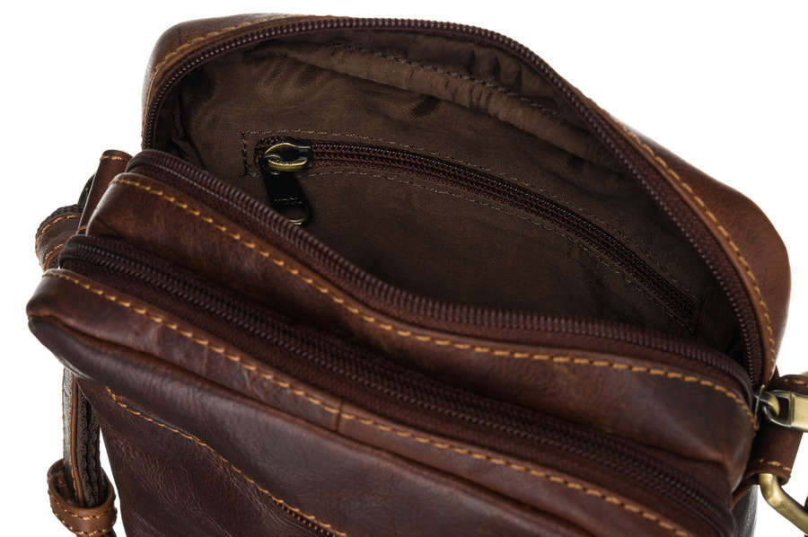 Pánské kabelky [DH] Kožená taška PTN TB 709 COM COGNA hnědá jedna velikost