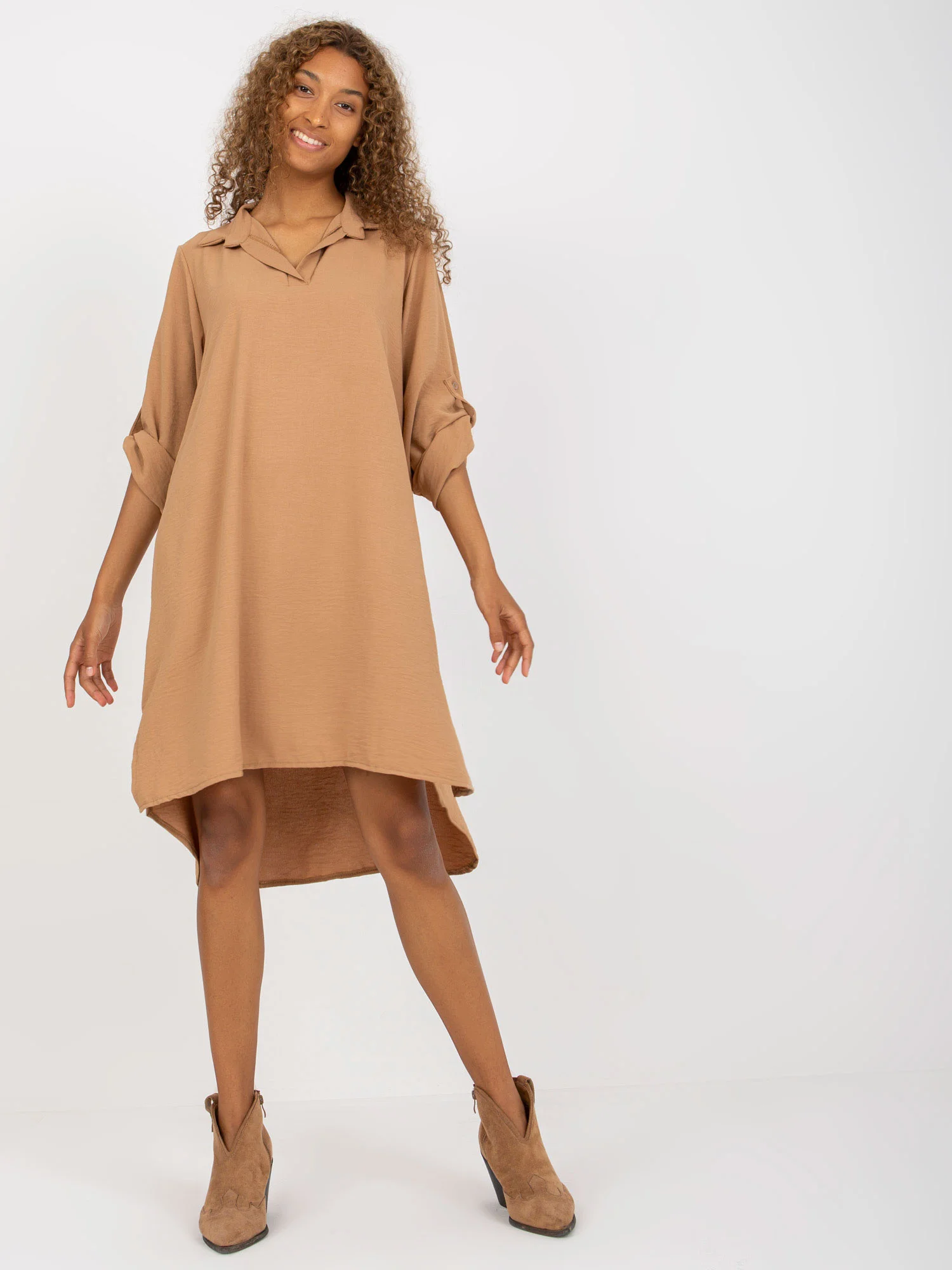 Šaty DHJ SK 16328.33 camel jedna velikost (obrázek 6)