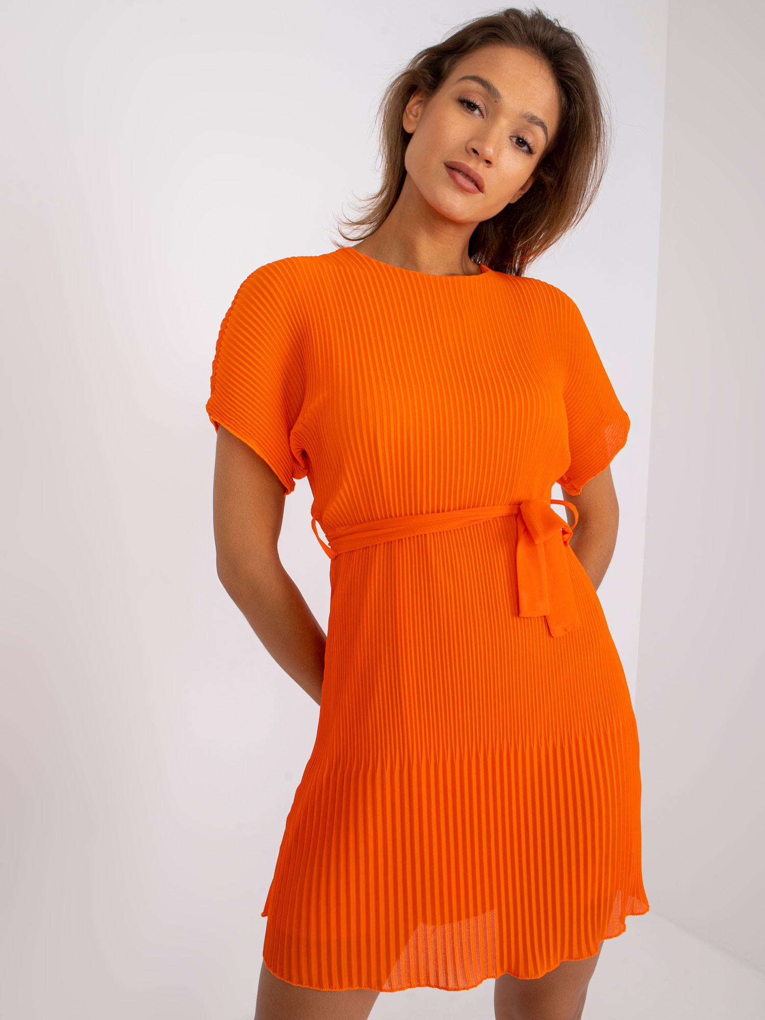 Dámské šaty-DHJ-SK-9651-1.20-oranžové jedna velikost