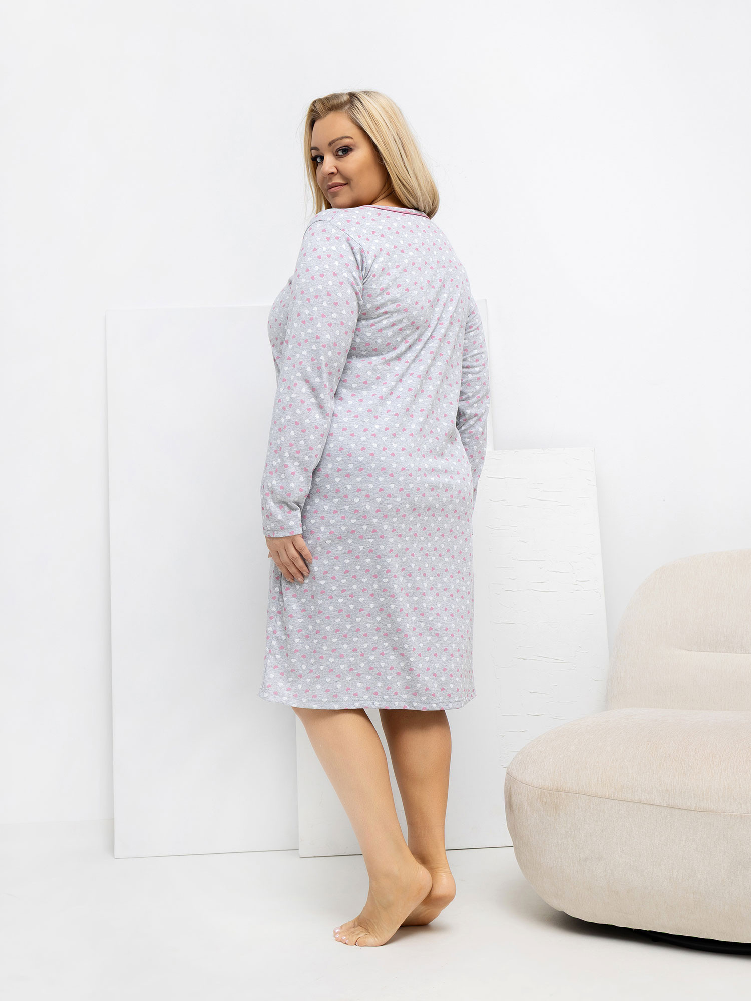 DU KN noční košile FP 605.69 šedá 4XL (obrázek 8)