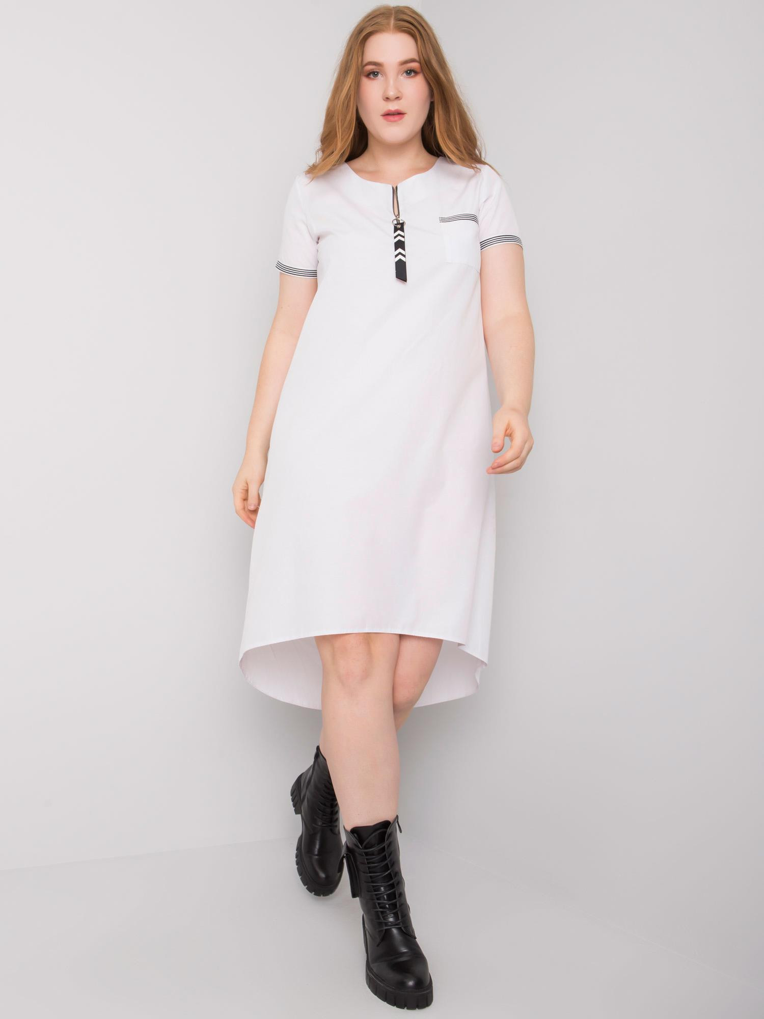 Bílé bavlněné šaty plus size 44