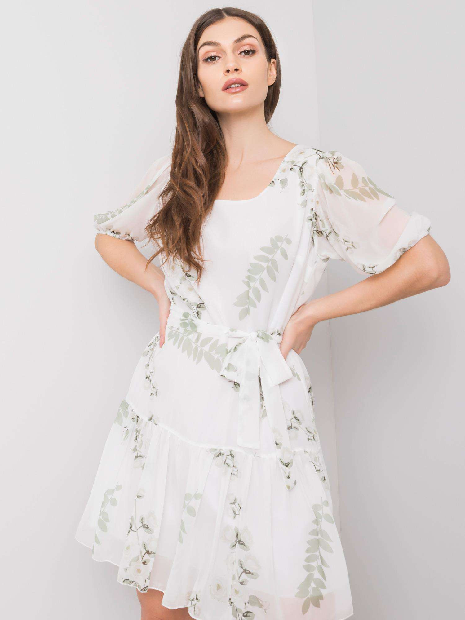 Biele kvetinové šaty pre ženy 38