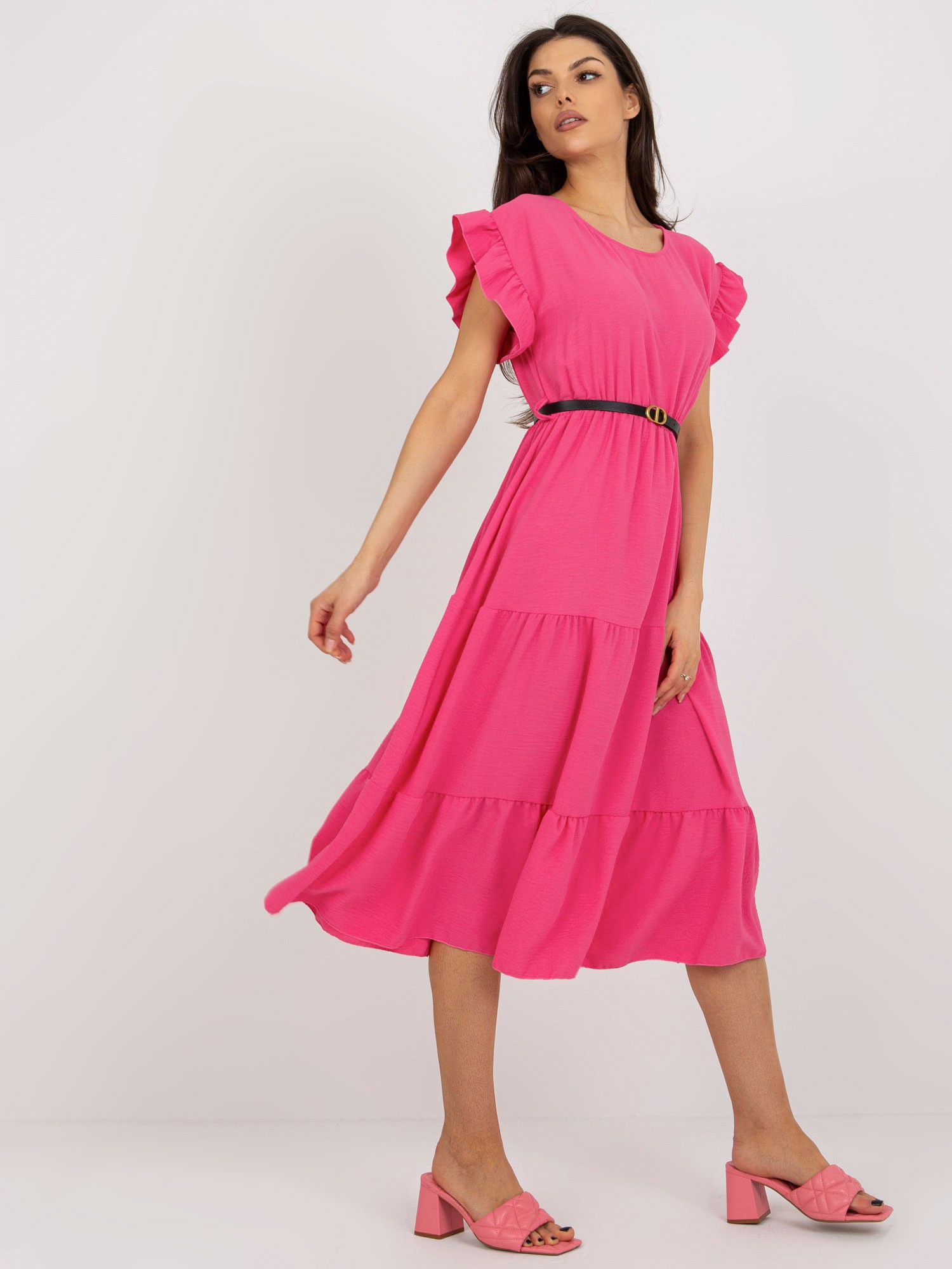 Šaty MI SK model 18426599 tmavě růžová jedna velikost - FPrice