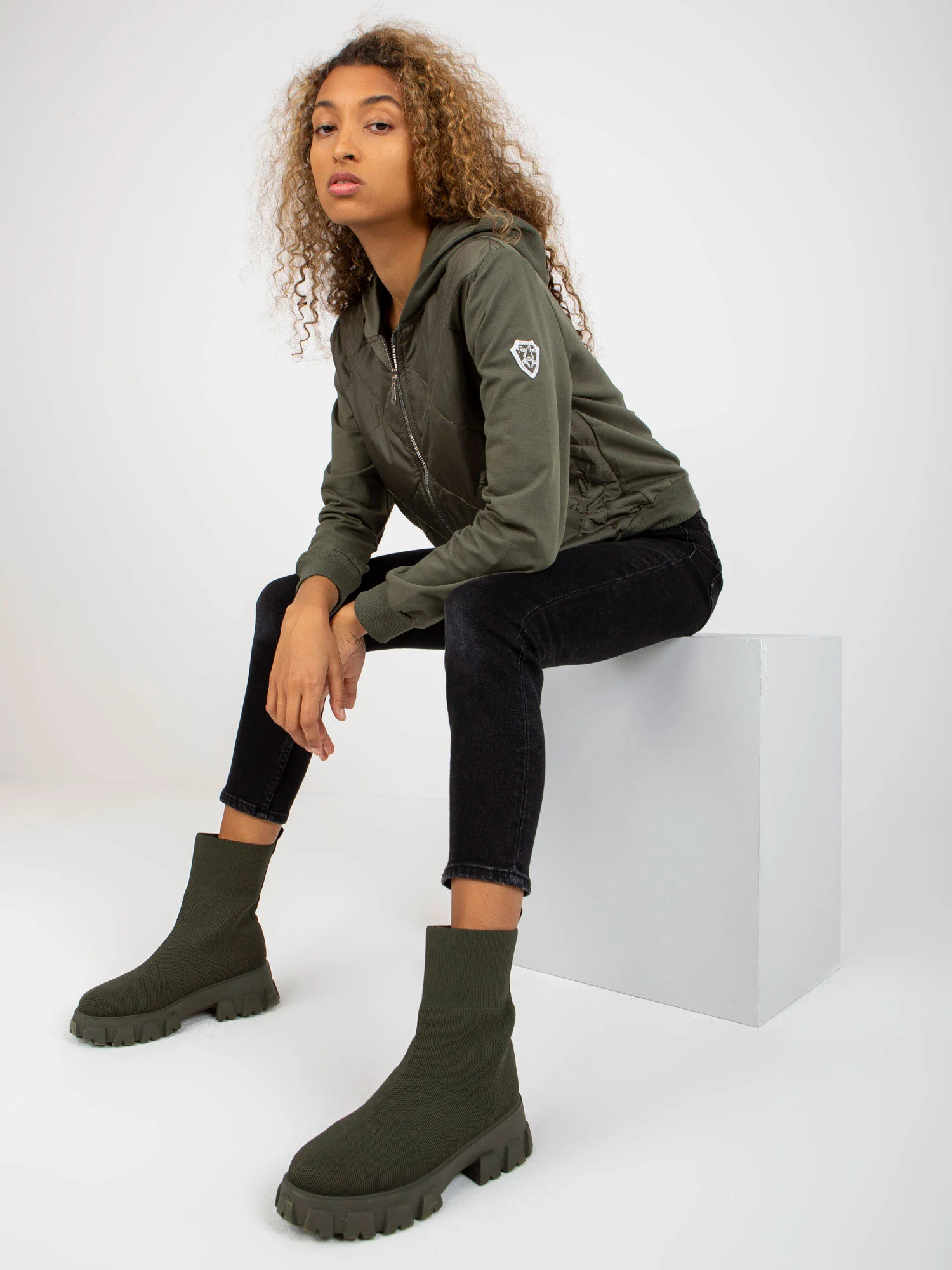 Dámska mikina RV BL 8226.11X khaki S/M