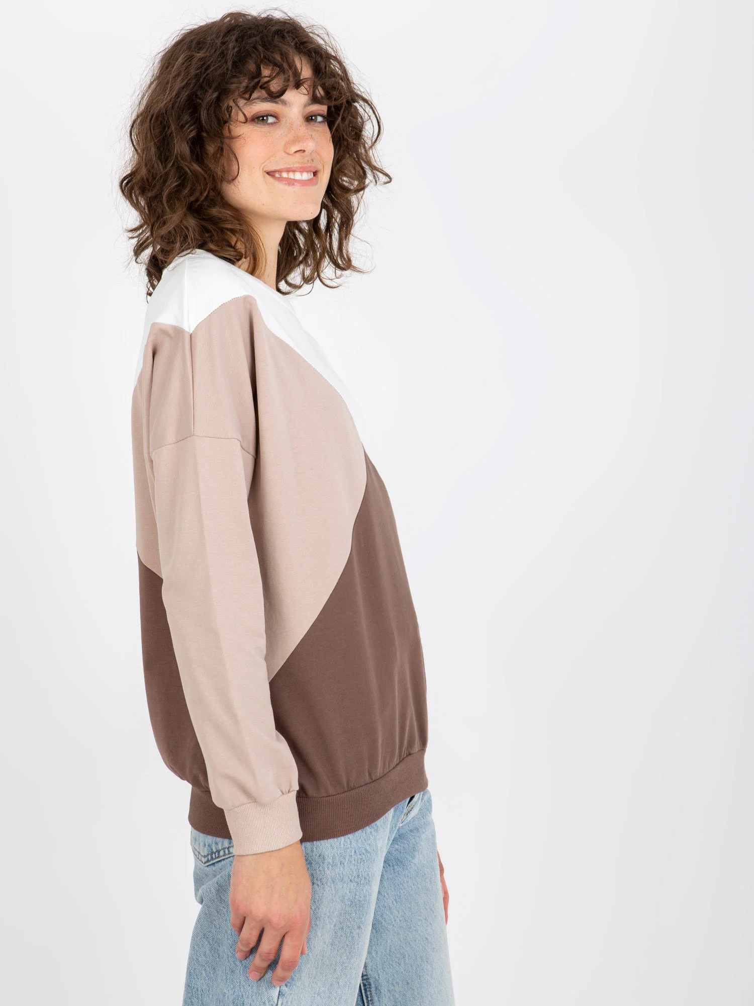 Mikina RV BL 8463.41P bílo-hnědá jedna velikost (obrázek 7)