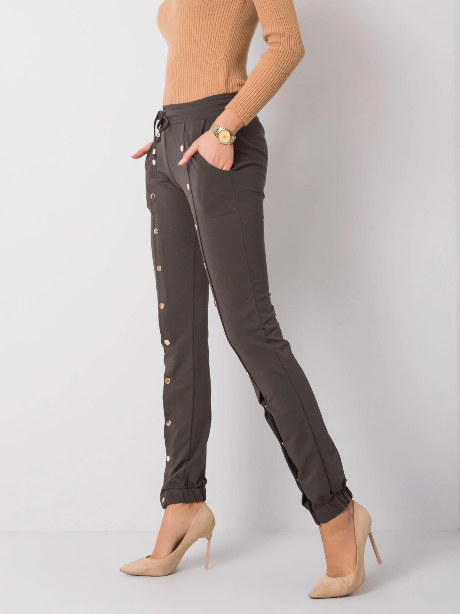 Tepláky RV DR 6016.08 tmavá khaki XL