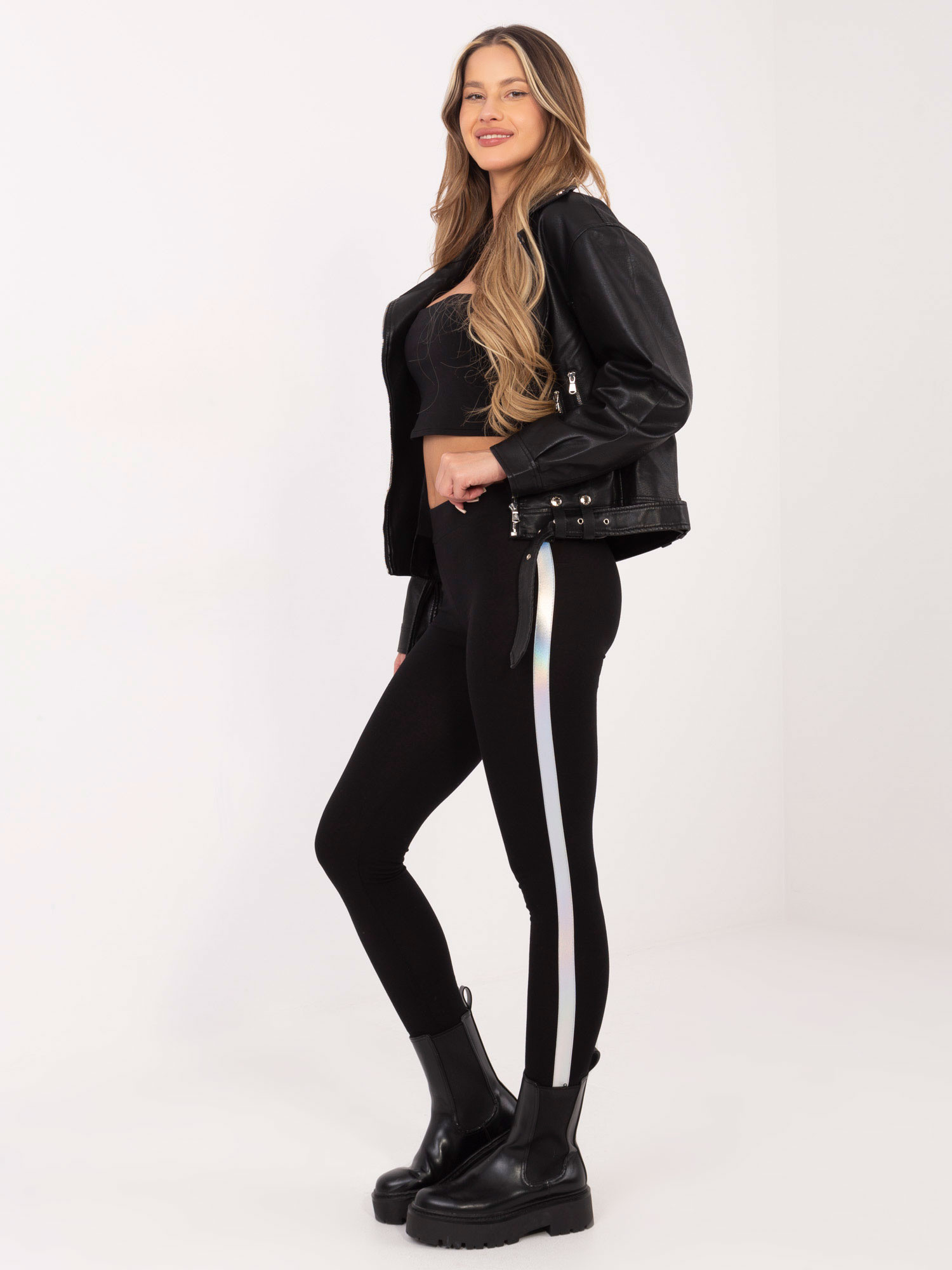 Legíny RV LG R4766.06 černá a stříbrná XS