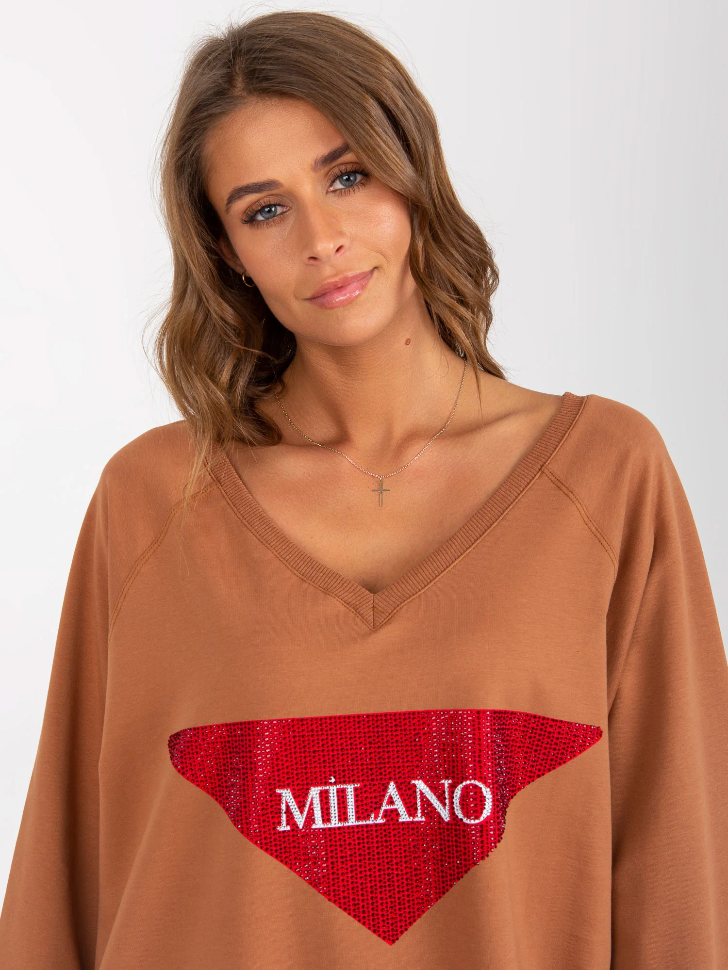 Mikina VI BL 3113.73P světle hnědá jedna velikost (obrázek 5)