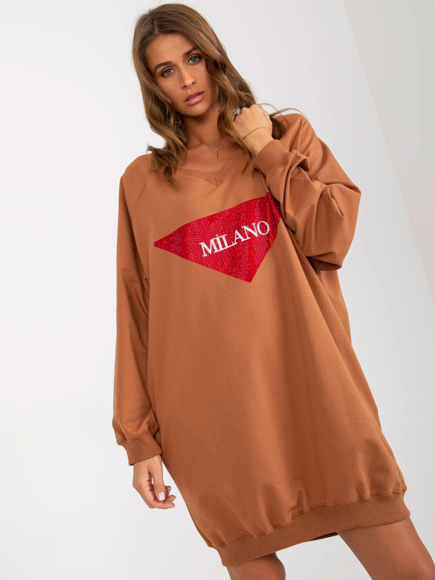Mikina VI BL 3113.73P světle hnědá jedna velikost (obrázek 15)