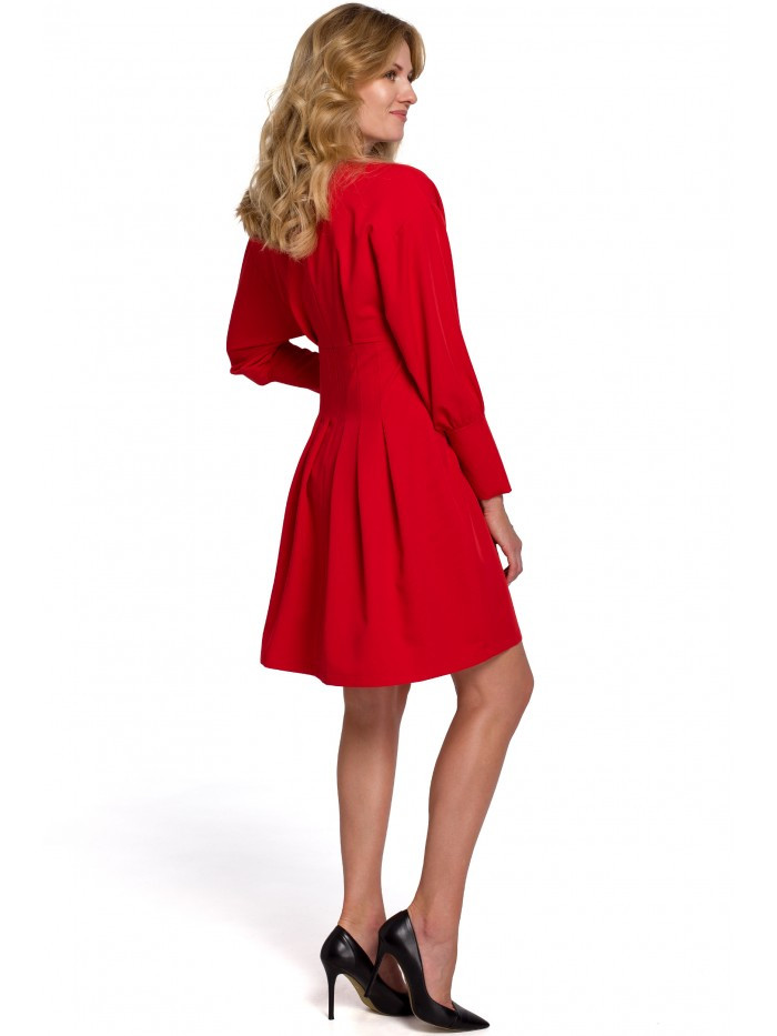 Šaty s rukávy - červené EU L model 18002892