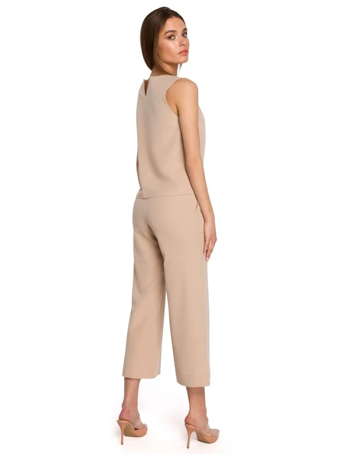 S257 Halenka bez rukávů - béžová EU XL (obrázek 4)
