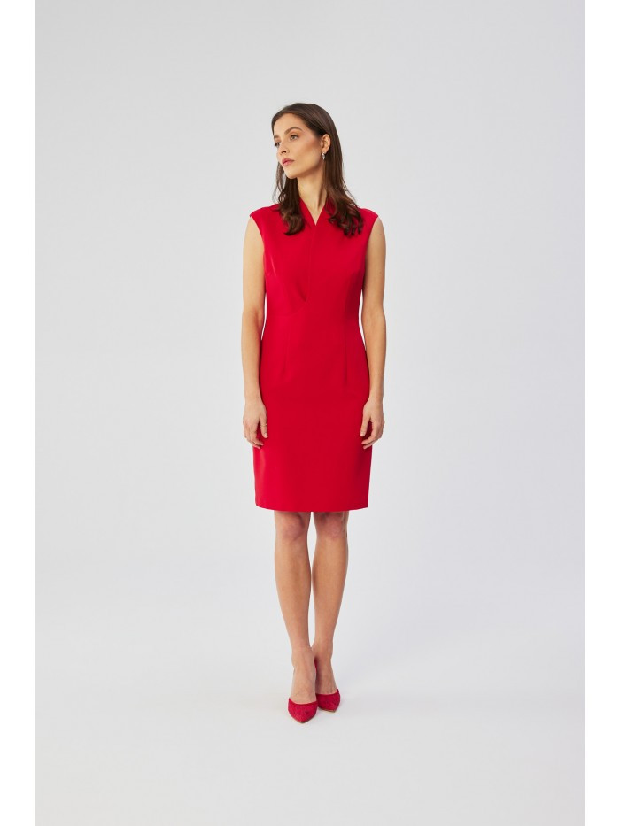 S360 Plášťové šaty se zavinovacím výstřihem - červené EU XL
