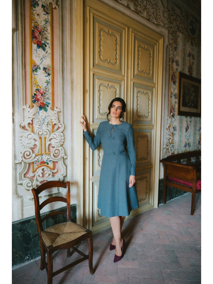 S413 Šaty s mašľami - sivé EU XXL