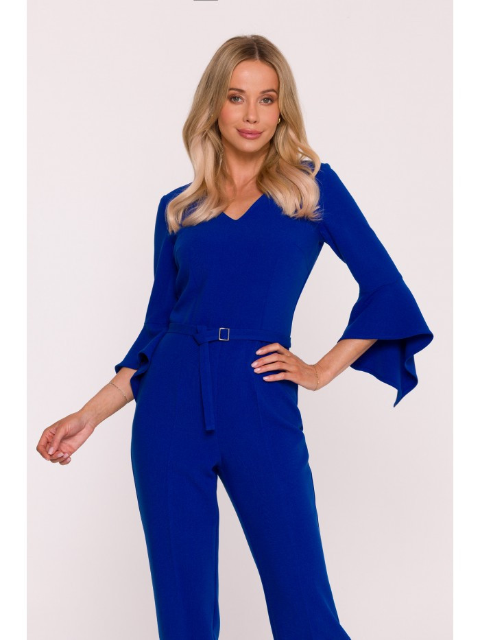 S416 Kombinéza s volánkovými rukávy - královská modř EU XL (obrázek 6)