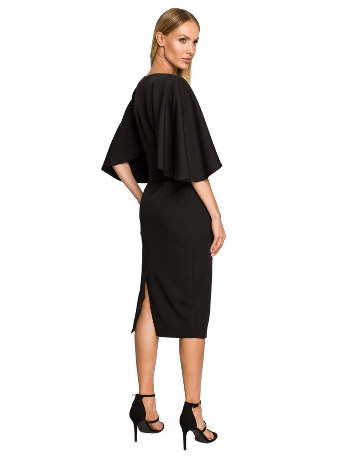 Plášťové šaty s rukávy černé EU L model 17626235 - Moe