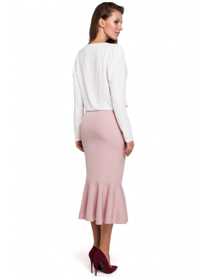 tužková sukně krepová růžová model 15103382 - Makover Velikost: EU XL