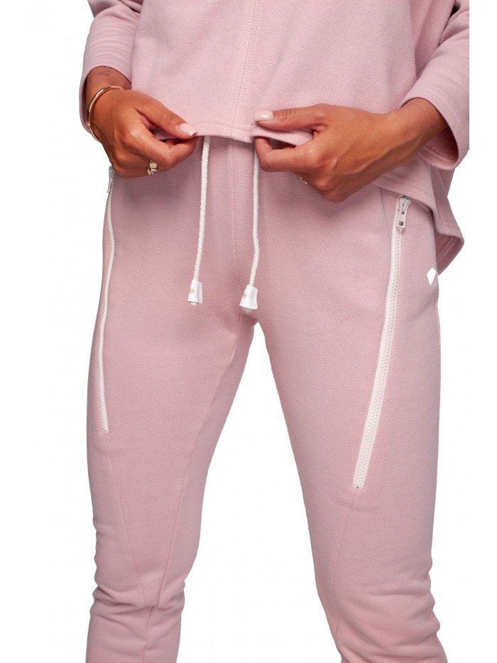 pletené kalhoty s ozdobnými zipy pudrové EU M model 18004364 - BE