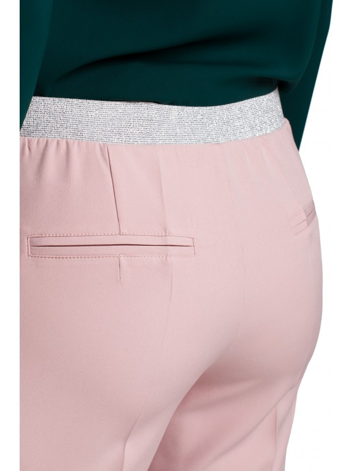 Kalhoty s pasem - krepová růžová EU M model 18002498