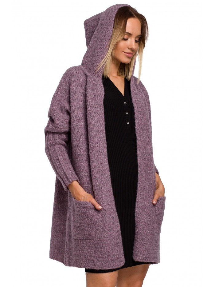 Pletený svetr s kapucí barva model 15106857 - Moe Velikost: EU S/M