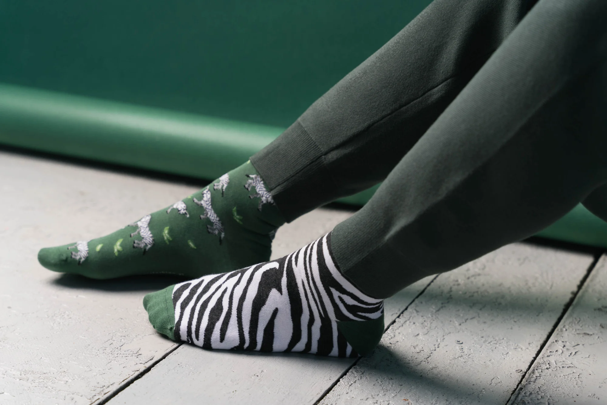 Ponožky Zebra 079-A059 Zelená - Viac 43/46