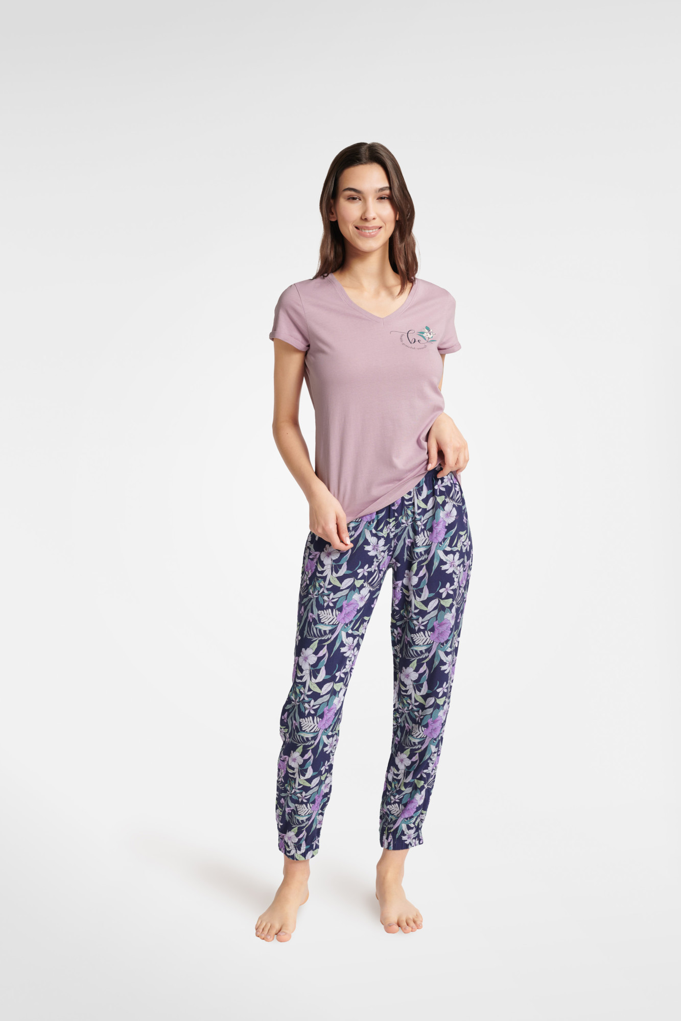 Dámské pyžamo Bluebird 40622-45X Purple - Henderson Ladies L