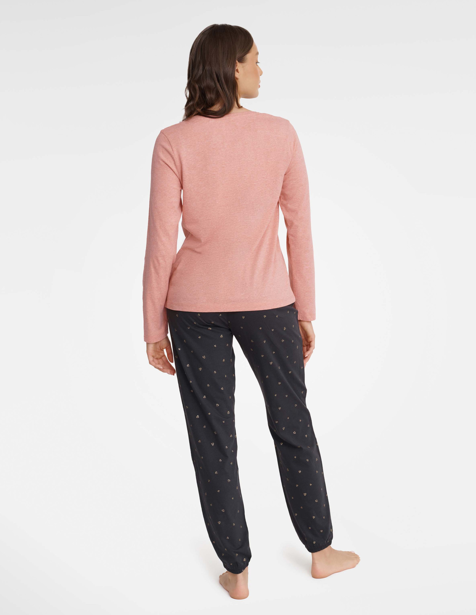 Glam pyžamo 40936-39X Růžová a šedá - Henderson Ladies XL