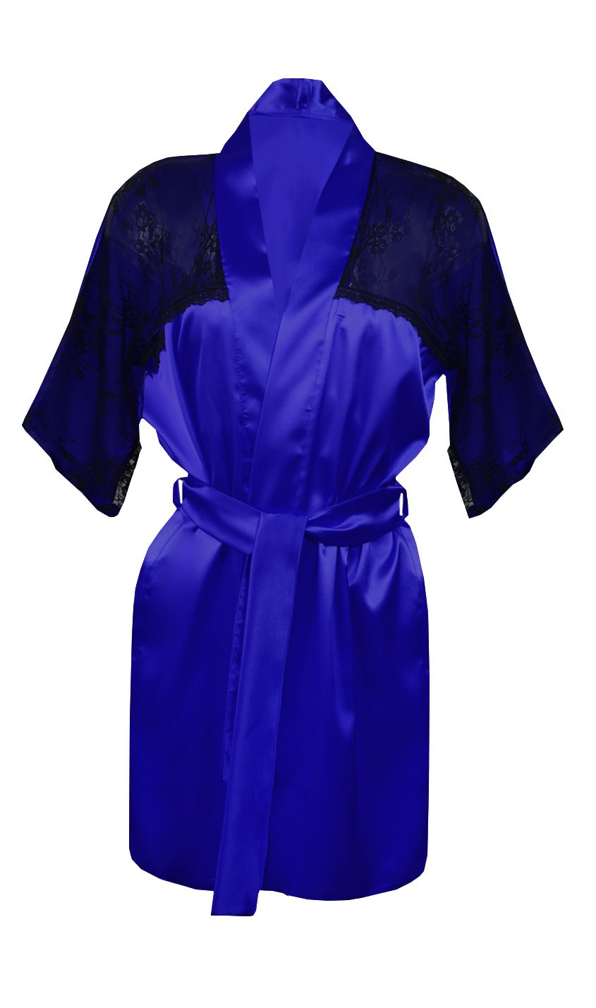 Housecoat model 18226979 Blue - DKaren Velikost: S, Barva: Modrá