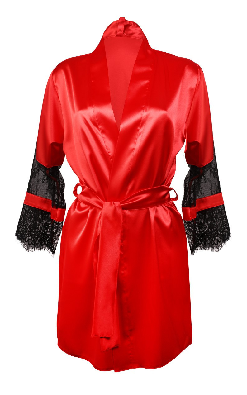 DKaren Housecoat Beatrice Red XL Red