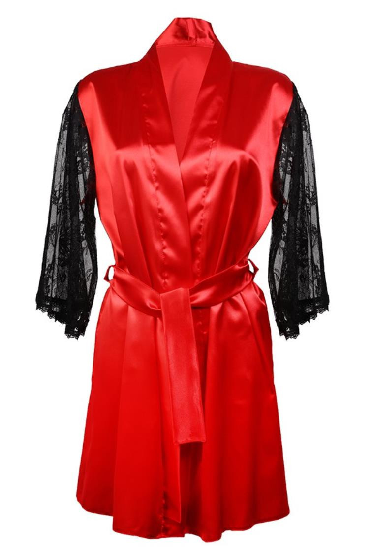DKaren Housecoat Elizabeth Red Velikost: M, Barva: červená