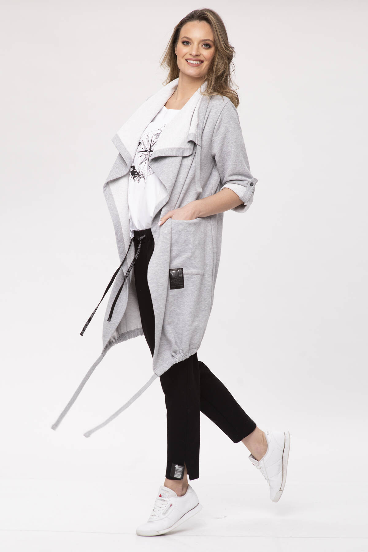 Look Made With Love Kabát 500 Comfy Grey Melange Velikost: L/XL, Barva: šedá melanž