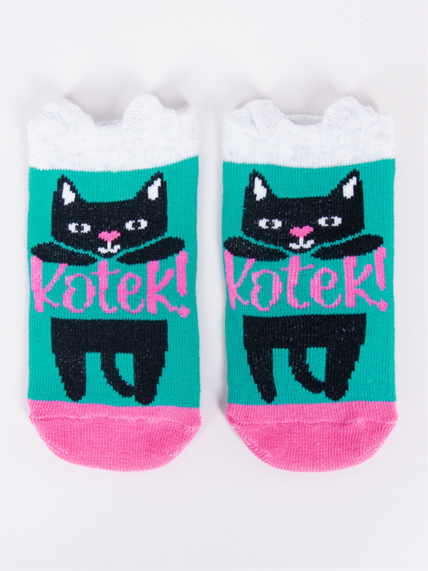 Yoclub Bavlněné dětské dívčí ponožky vzory barvy 6-pack SKC/3D-EARS/6PAK/GIR/001 Pink 14-16