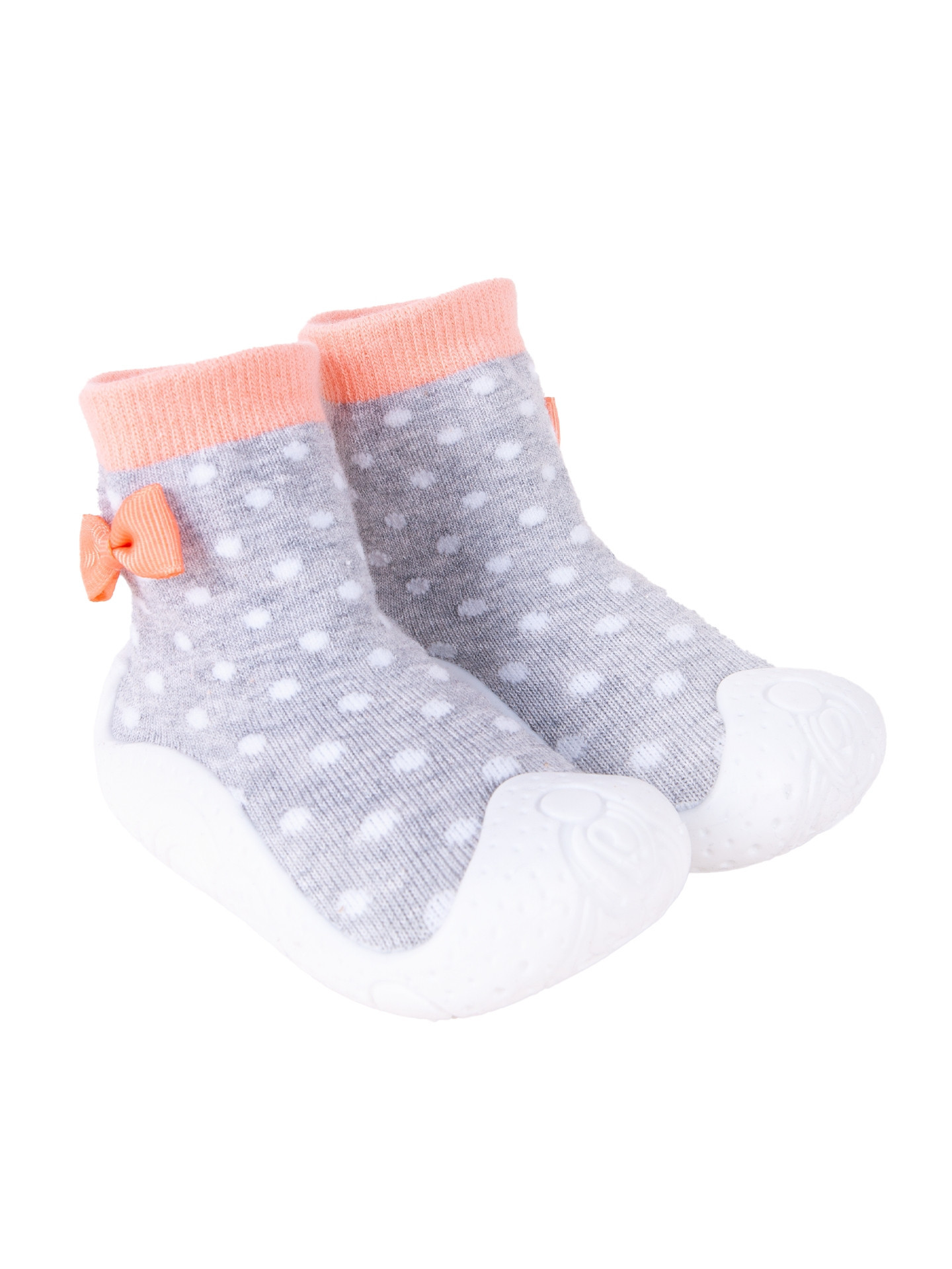 Yoclub Dětské dívčí protiskluzové ponožky s gumovou podrážkou OBO-0135G-AA0B Grey 20